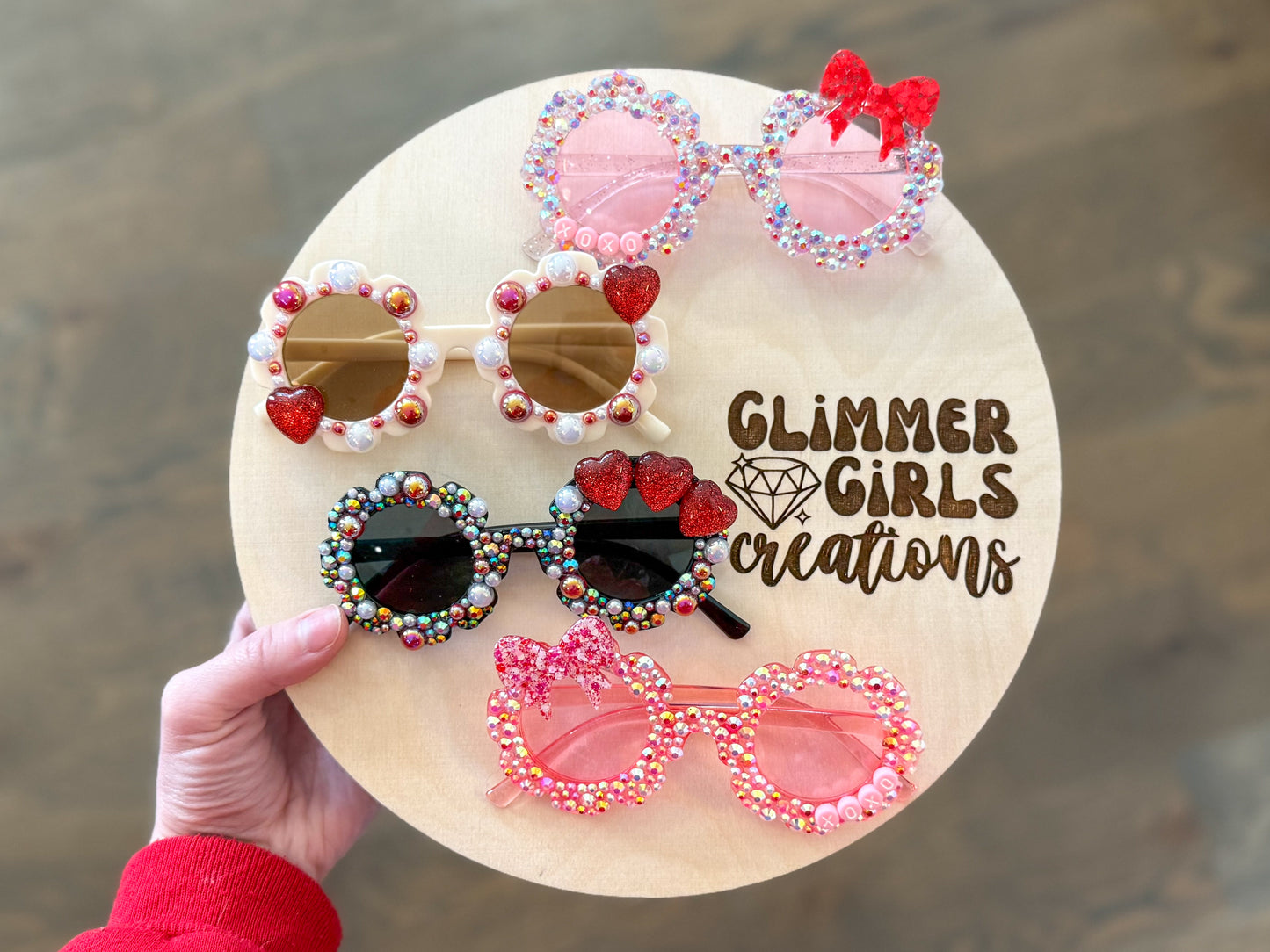 Custom Valentines Blinged Sunnies