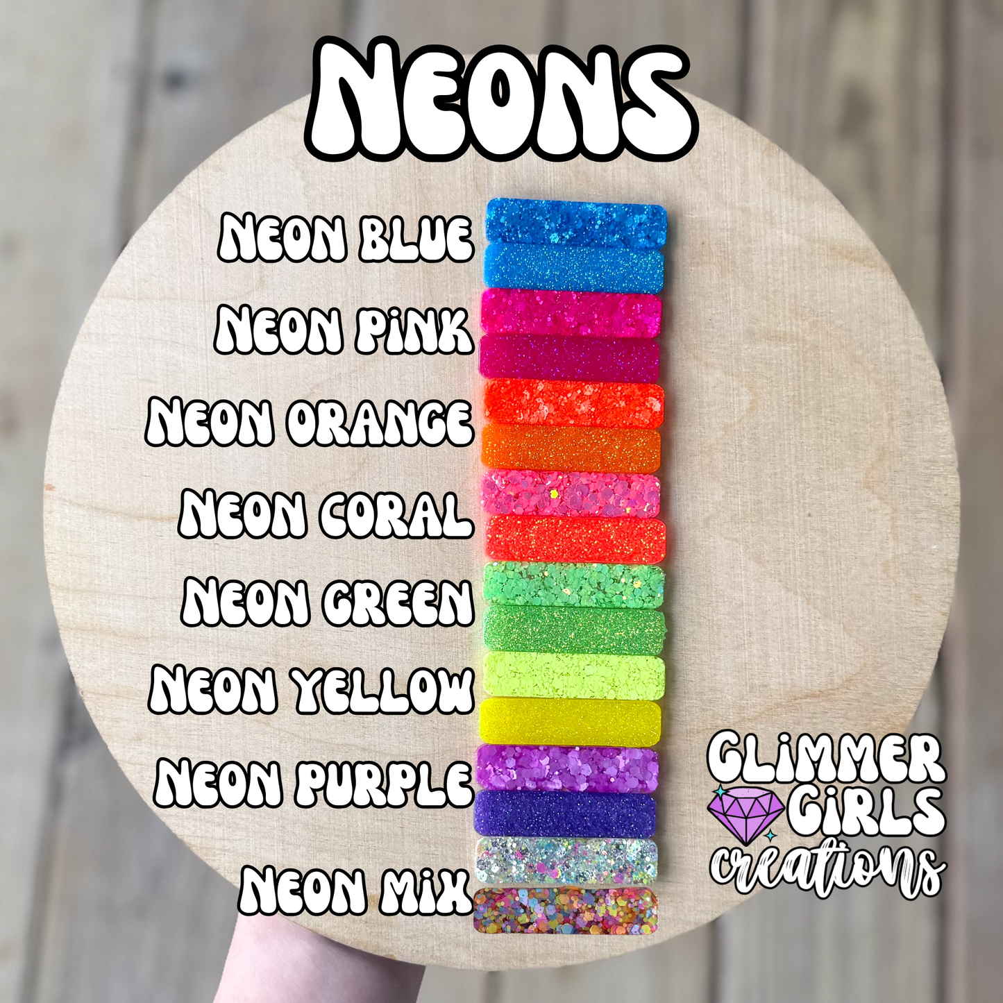 Neon Resin Hair Clips